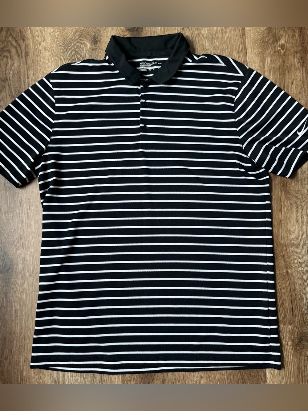 Mens Nike Golf Black & White Polo Shirt
